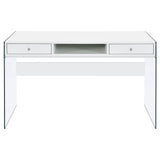 Dobrev 48-inch 2-drawer Writing Desk White High Gloss