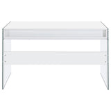Dobrev 48-inch 2-drawer Writing Desk White High Gloss