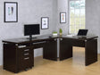 Furniture City Houma - Coaster - Skylar L-Shape Desk with Mobile File Cabinet Cappuccino - 800891-S4