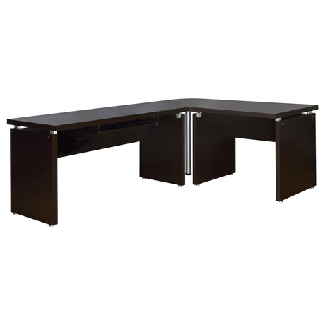 Furniture City Houma - Coaster - Skylar 83-inch L-Shaped Office Computer Desk Cappuccino - 800891L