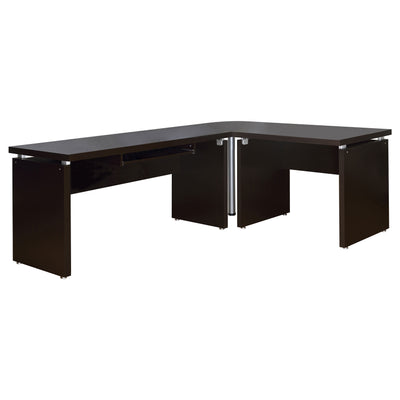 Furniture City Houma - Coaster - Skylar 83-inch L-Shaped Office Computer Desk Cappuccino - 800891L