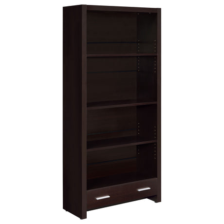 Furniture City Houma - Coaster - Skylar 71-inch 5-shelf Bookcase with Drawer Cappuccino - 800905