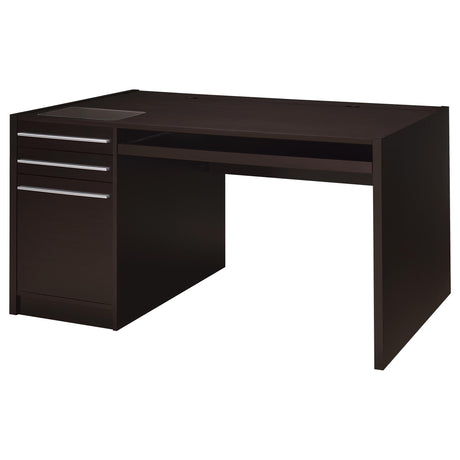 Furniture City Houma - Coaster - Halston 60-inch 3-drawer Office Computer Desk Cappuccino - 800982