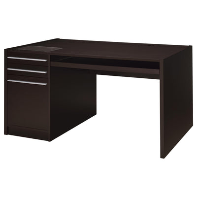 Furniture City Houma - Coaster - Halston 60-inch 3-drawer Office Computer Desk Cappuccino - 800982