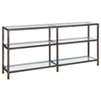 Furniture City Houma - Coaster - Kate 55-inch 4-shelf Console Bookcases Black Nickel - 801018