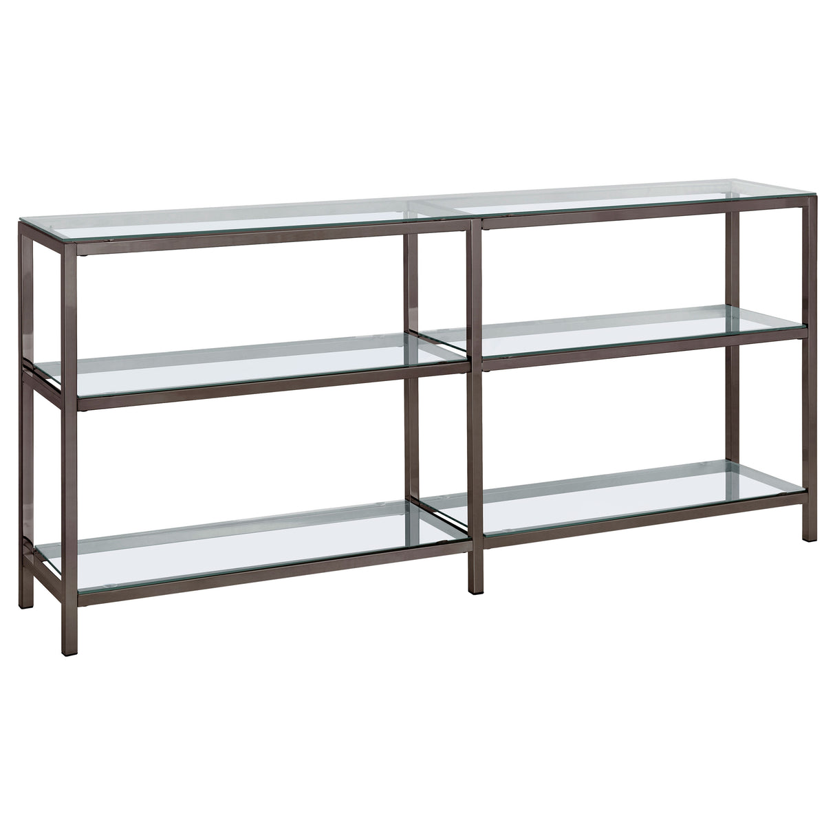 Furniture City Houma - Coaster - Kate 55-inch 4-shelf Console Bookcases Black Nickel - 801018