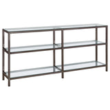 Furniture City Houma - Coaster - Kate 55-inch 4-shelf Console Bookcases Black Nickel - 801018