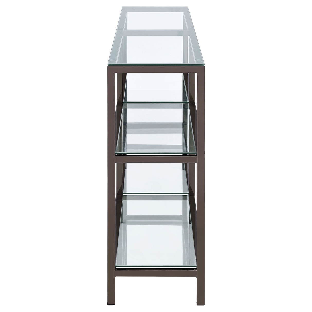 Kate 55-inch 4-shelf Console Bookcases Black Nickel