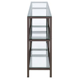 Kate 55-inch 4-shelf Console Bookcases Black Nickel