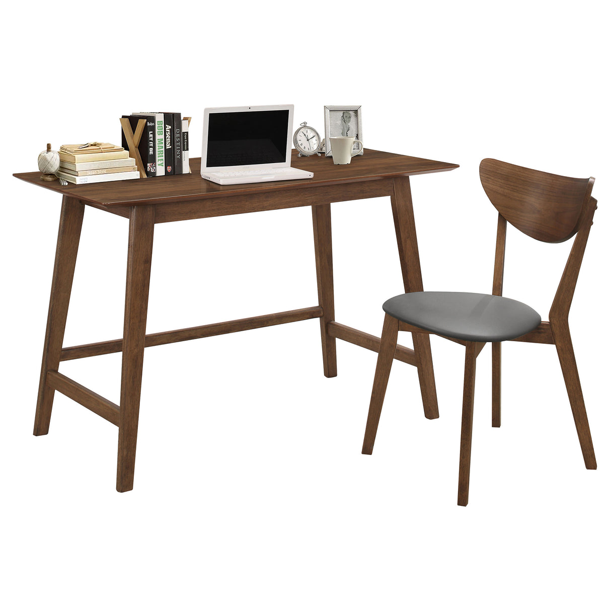 Furniture City Houma - Coaster - Karri 2-piece Home Office Computer Desk and Chair Set Walnut - 801095