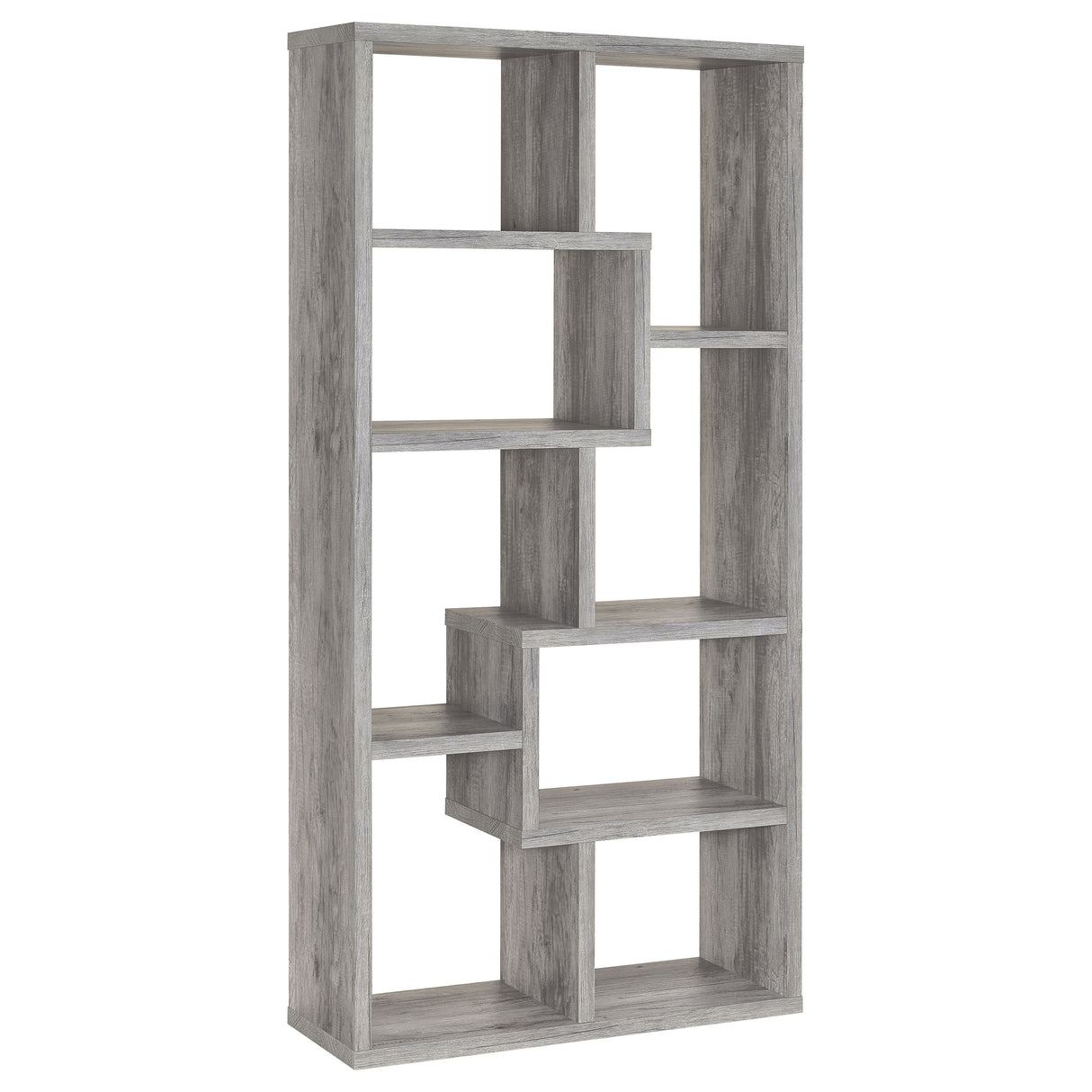 Furniture City Houma - Coaster - Theo 71-inch 7-shelf Bookshelf Grey Driftwood - 801137