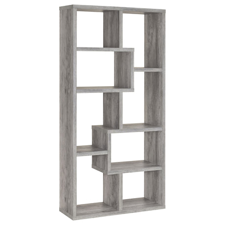 Furniture City Houma - Coaster - Theo 71-inch 7-shelf Bookshelf Grey Driftwood - 801137