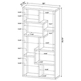 Theo 71-inch 7-shelf Bookshelf Grey Driftwood