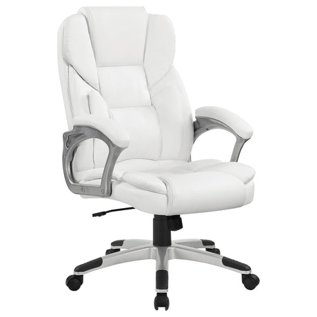 Furniture City Houma - Coaster - Kaffir Upholstered Adjustable Home Office Desk Chair White - 801140