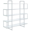 Furniture City Houma - Coaster - Elmer 63-inch 5-shelf Bookshelf Clear and Chrome - 801304