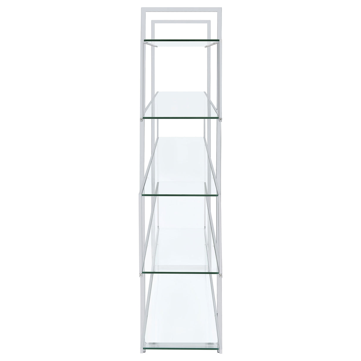 Elmer 63-inch 5-shelf Bookshelf Clear and Chrome