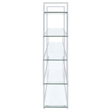 Elmer 63-inch 5-shelf Bookshelf Clear and Chrome