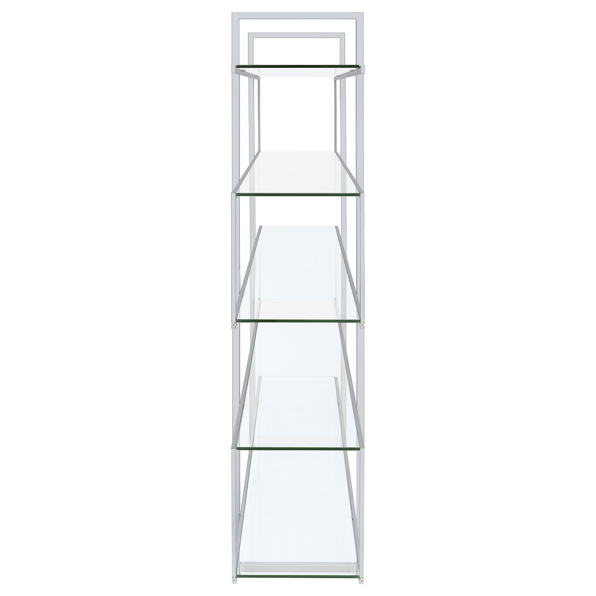 Elmer 63-inch 5-shelf Bookshelf Clear and Chrome