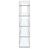 Elmer 63-inch 5-shelf Bookshelf Clear and Chrome