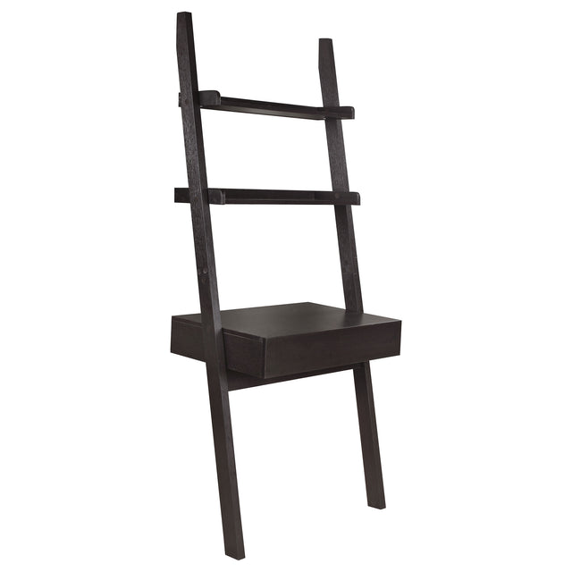 Furniture City Houma - Coaster - Colella 30-inch 1-drawer Ladder Desk with Shelf Cappuccino - 801373