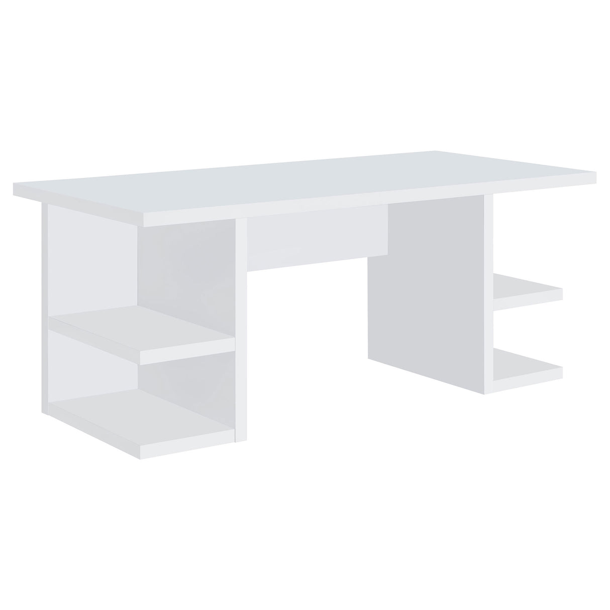 Furniture City Houma - Coaster - Alice 71-inch 4-shelf Engineered Wood Writing Desk White - 801455