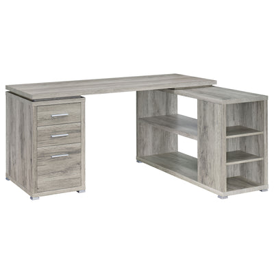 Furniture City Houma - Coaster - Yvette 60-inch 3-drawer L-Shape Computer Desk Grey Driftwood - 801516