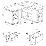 Yvette 60-inch 3-drawer L-Shape Computer Desk Grey Driftwood
