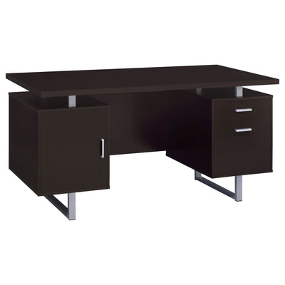 Furniture City Houma - Coaster - Lawtey 60-inch 2-drawer Office Computer Desk Cappuccino - 801521