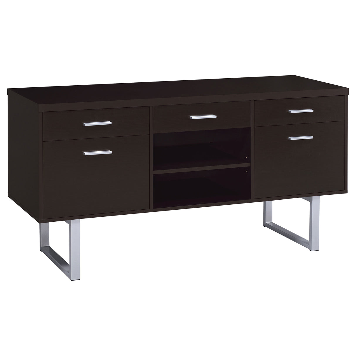 Furniture City Houma - Coaster - Lawtey 5-drawer Home Office Storage Credenza Cappuccino - 801522