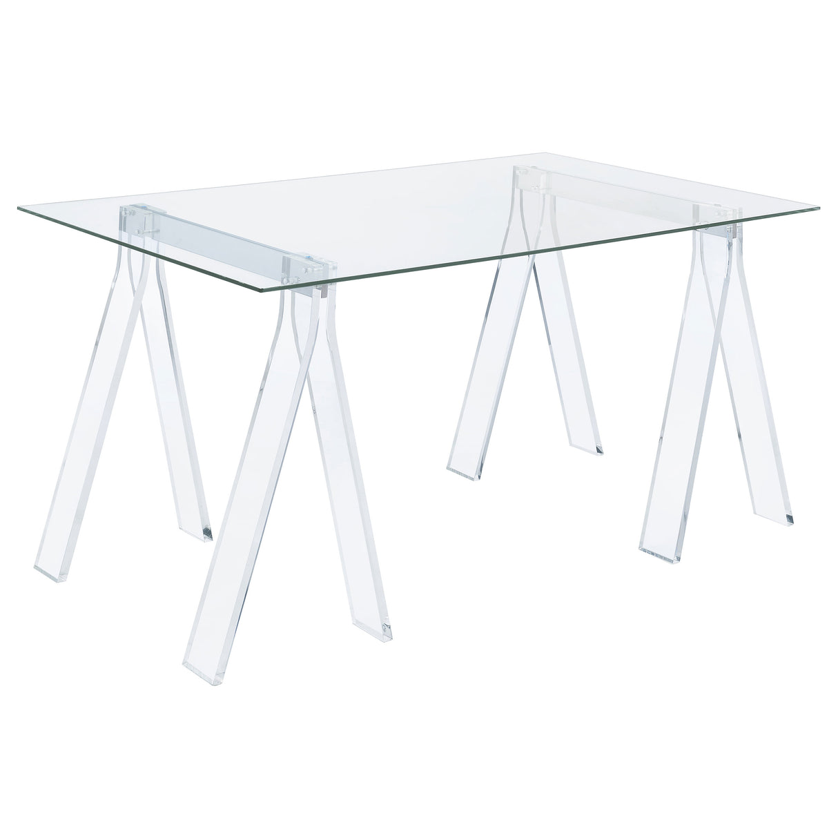 Furniture City Houma - Coaster - Amaturo 59-inch Glass Top Acrylic Writing Desk Clear - 801535