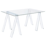 Furniture City Houma - Coaster - Amaturo 59-inch Glass Top Acrylic Writing Desk Clear - 801535