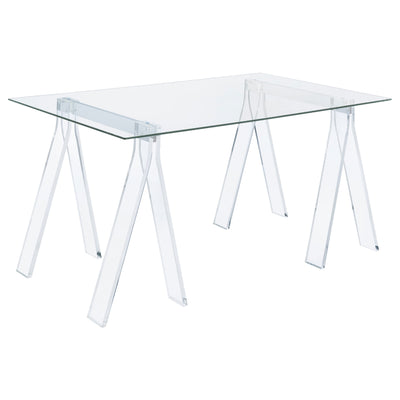 Furniture City Houma - Coaster - Amaturo 59-inch Glass Top Acrylic Writing Desk Clear - 801535