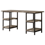 Furniture City Houma - Coaster - Kemper 59-inch 4-shelf Writing Desk Weathered Brown - 801551