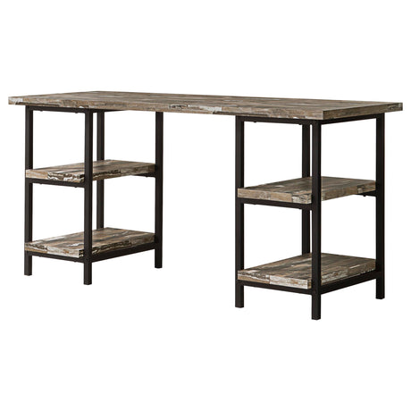 Furniture City Houma - Coaster - Kemper 59-inch 4-shelf Writing Desk Weathered Brown - 801551