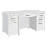Furniture City Houma - Coaster - Dylan 60-inch 4-drawer Lift Top Office Desk White High Gloss - 801573