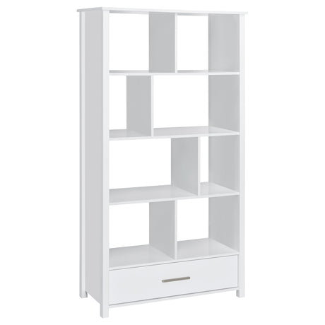 Furniture City Houma - Coaster - Dylan 68-inch 4-shelf Storage Bookshelf White High Gloss - 801574