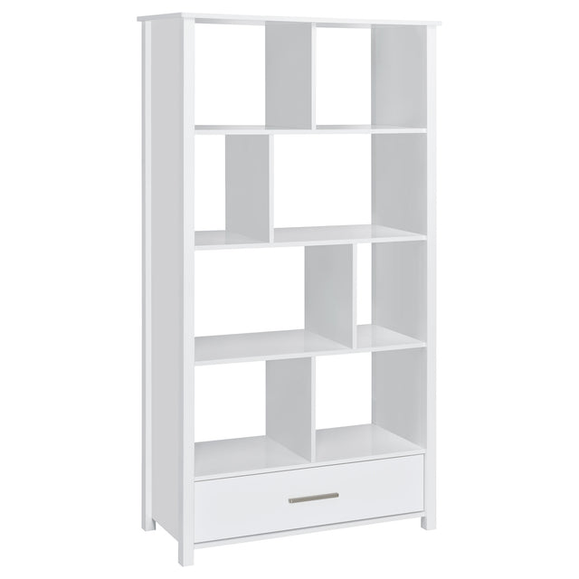 Furniture City Houma - Coaster - Dylan 68-inch 4-shelf Storage Bookshelf White High Gloss - 801574