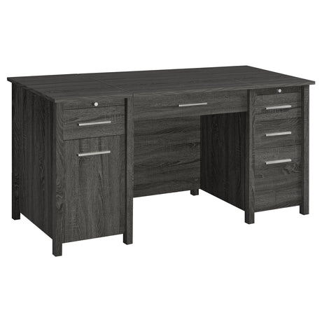Furniture City Houma - Coaster - Dylan 60-inch 4-drawer Lift Top Office Desk Weathered Grey - 801576