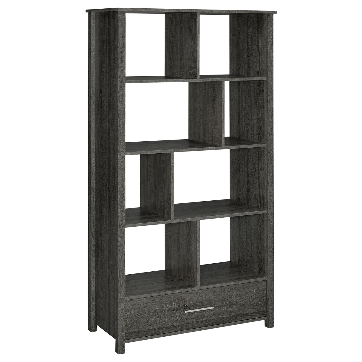 Furniture City Houma - Coaster - Dylan 68-inch 4-shelf Storage Bookshelf Weathered Grey - 801577