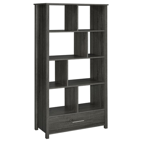 Furniture City Houma - Coaster - Dylan 68-inch 4-shelf Storage Bookshelf Weathered Grey - 801577