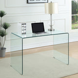 Furniture City Houma - Coaster - Ripley 47-inch Tempered Bent Glass Writing Desk Clear - 801581