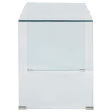 Ripley 47-inch Tempered Bent Glass Writing Desk Clear