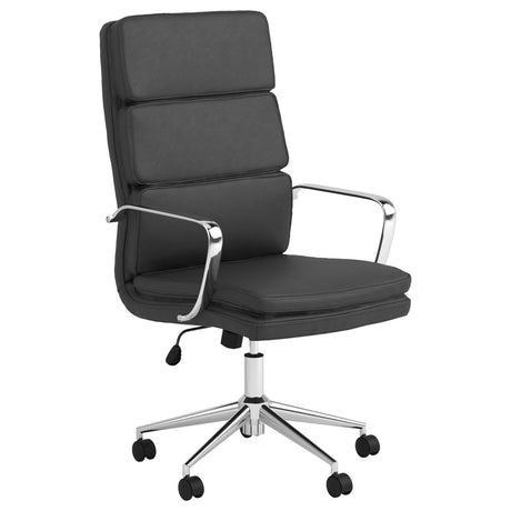 Furniture City Houma - Coaster - Ximena Upholstered Adjustable High Back Office Chair Black - 801744