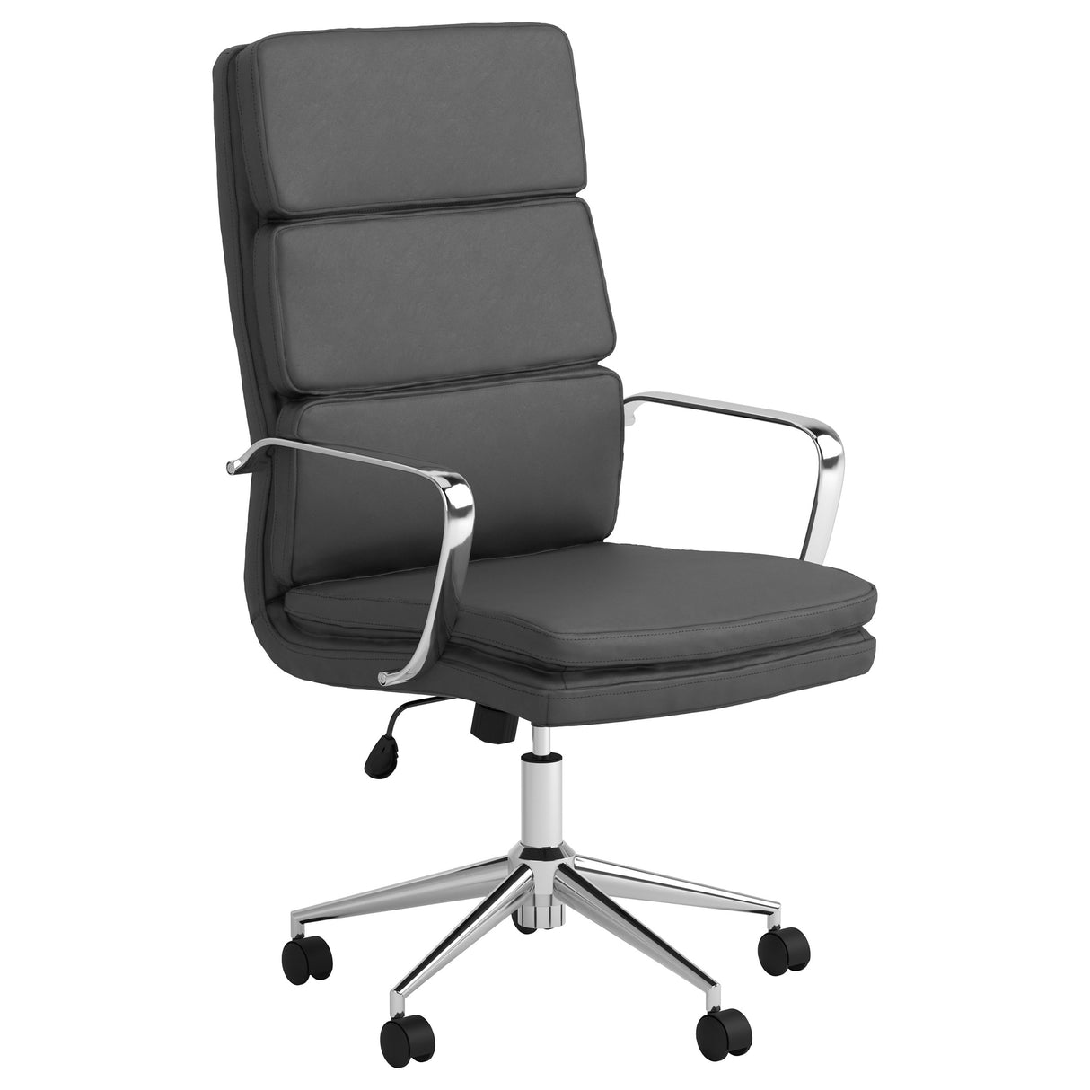 Furniture City Houma - Coaster - Ximena Upholstered Adjustable High Back Office Chair Grey - 801745