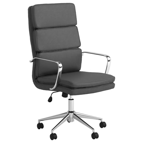 Furniture City Houma - Coaster - Ximena Upholstered Adjustable High Back Office Chair Grey - 801745