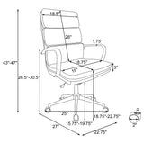 Ximena Upholstered Adjustable High Back Office Chair Grey