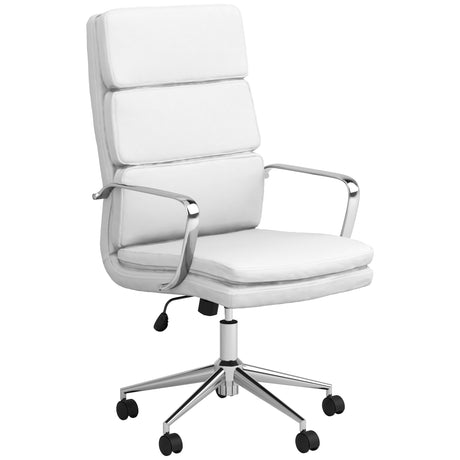 Furniture City Houma - Coaster - Ximena Upholstered Adjustable High Back Office Chair White - 801746