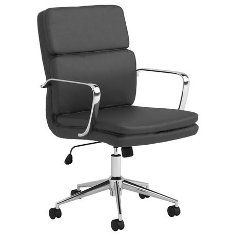 Furniture City Houma - Coaster - Ximena Upholstered Adjustable Mid Back Office Chair Black - 801765