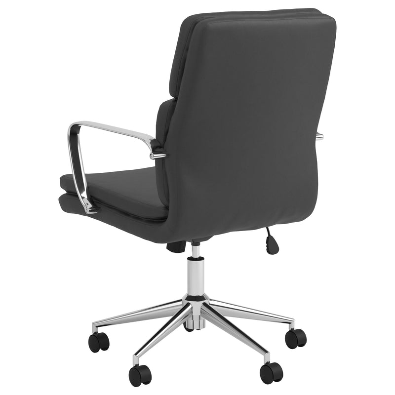 Ximena Upholstered Adjustable Mid Back Office Chair Black