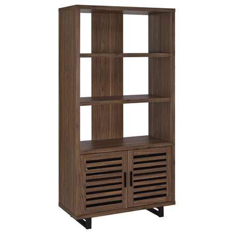 Furniture City Houma - Coaster - Maddox 71-inch 3-shelf Cabinet Bookcase Walnut - 801863